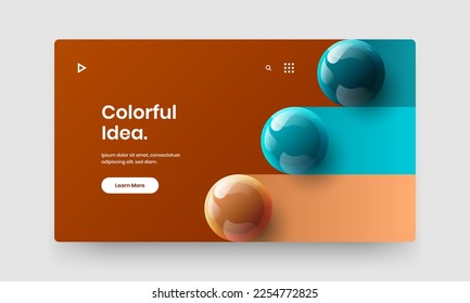 Isolated realistic balls presentation illustration. Premium company cover vector design template.