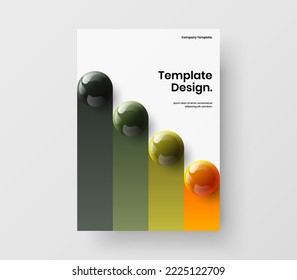 Isolated realistic balls presentation template. Geometric company cover vector design illustration.