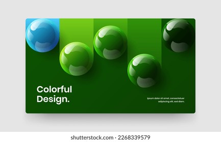 Isolated realistic balls presentation template. Minimalistic pamphlet vector design illustration.