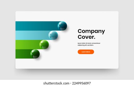 Isolated realistic balls site screen template. Simple company identity vector design illustration.