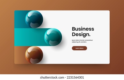 Isolated realistic balls website screen concept. Unique landing page design vector illustration.