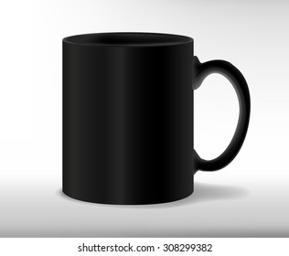 Isolated realistic black cup. Vector illustration