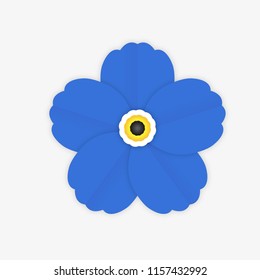 Isolated realistic blue flower