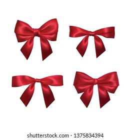 Isolated realistic bow decoration, ribbon, бант-вектор, бантик - Иллюстрация