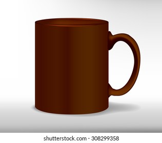 Isolated realistic brown cup. Vector illustration