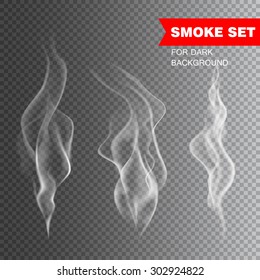 Isolated realistic cigarette smoke vector illustration