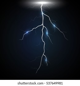 isolated realistic lightnings for design. Thunder-storm and lightnings. Magic and bright lighting effects