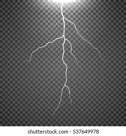 isolated realistic lightnings with transparency for design. Thunder-storm and lightnings. Magic and bright lighting effects