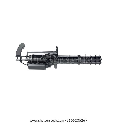 Isolated Realistic M 134 G Machine gun
