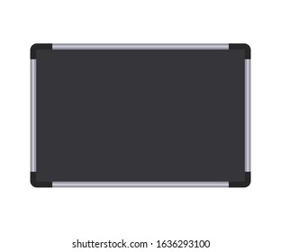 Isolated realistic magnetic whiteboard, office marker board for notes. Used in scientific laboratory, school, university, college, clinic research lab. Dark copy space. Vector illustration