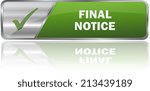 isolated realistic modern green 3D vector final notice label sign