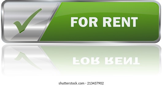 isolated realistic modern green 3D vector for rent label sign