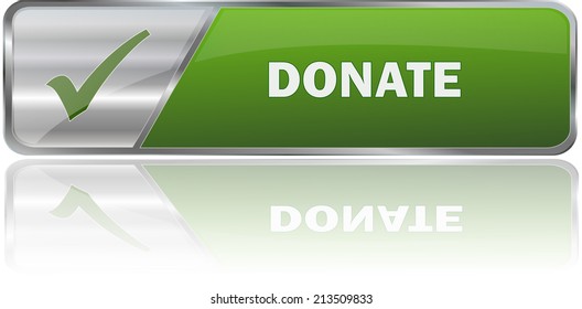isolated realistic modern green 3D vector eps10 donate label sign
