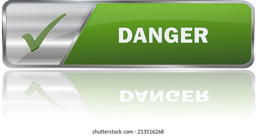 isolated realistic modern green 3D vector eps10 danger label sign