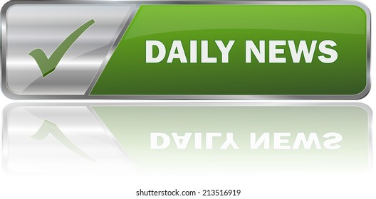isolated realistic modern green 3D vector eps10 daily news label sign