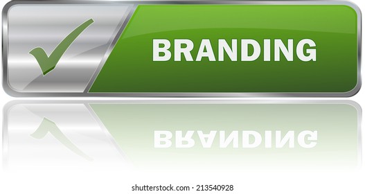 isolated realistic modern green 3D vector eps10 branding label sign