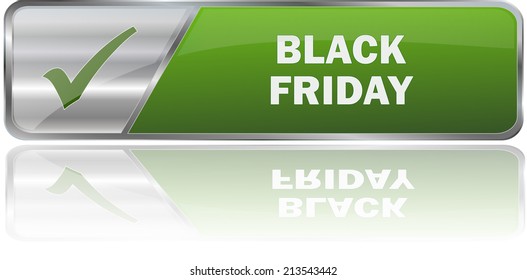 isolated realistic modern green 3D vector eps10 black friday label sign