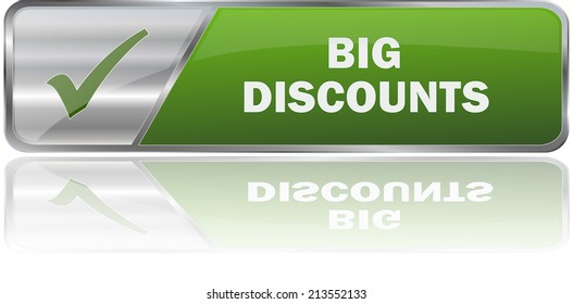 isolated realistic modern green 3D vector eps10 big discounts label sign