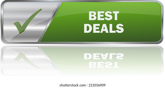 isolated realistic modern green 3D vector eps10 best deals label sign