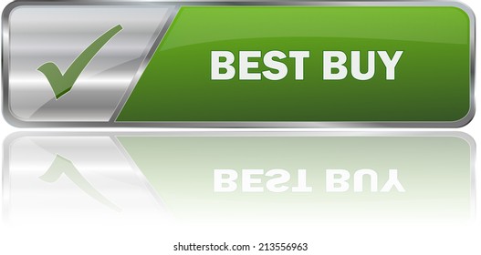 isolated realistic modern green 3D vector eps10 best buy label sign