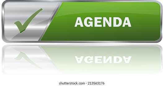 isolated realistic modern green 3D vector eps10 agenda label sign