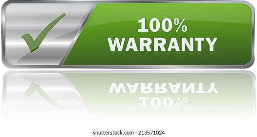isolated realistic modern green 3D vector eps10 100% warranty label sign