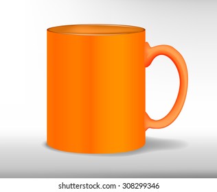 Isolated realistic orange cup. Vector illustration