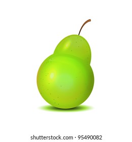 Isolated realistic pear on white, vector illustration, eps10