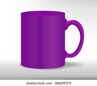 Isolated realistic purple cup. Vector illustration