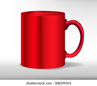 Isolated realistic  red cup. Vector illustration