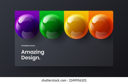 Isolated realistic spheres booklet template. Creative cover vector design illustration.