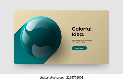 Isolated realistic spheres booklet template. Abstract company identity design vector illustration.