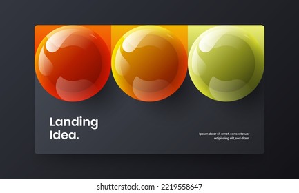 Isolated realistic spheres brochure concept. Colorful handbill design vector illustration.