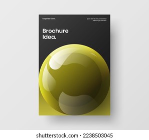 Isolated realistic spheres corporate cover concept. Simple handbill A4 design vector illustration.