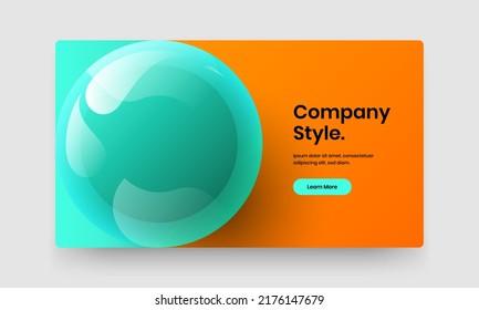 Isolated realistic spheres landing page concept. Original company brochure vector design template.