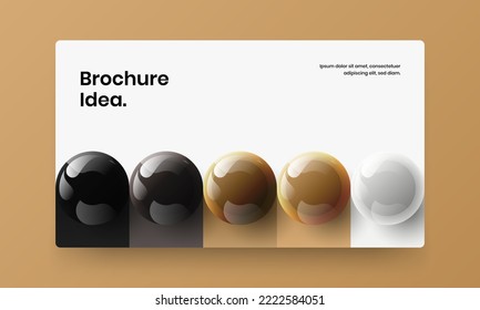 Plantilla de postales de esferas realistas aisladas. Concepto de vector de diseño simple de pantalla de sitio.