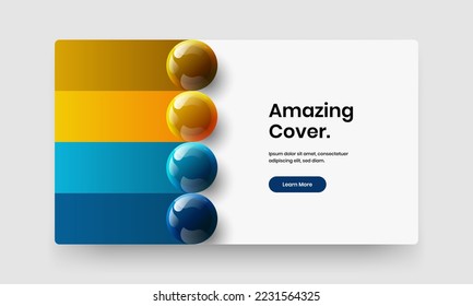 Isolated realistic spheres site illustration. Minimalistic cover vector design concept.