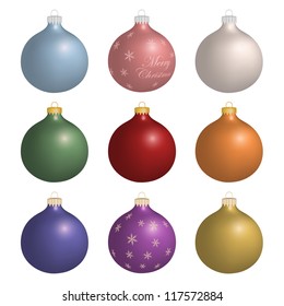 Isolated realistic vector Christmas balls.