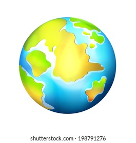  Isolated  Realistic Vector Globe