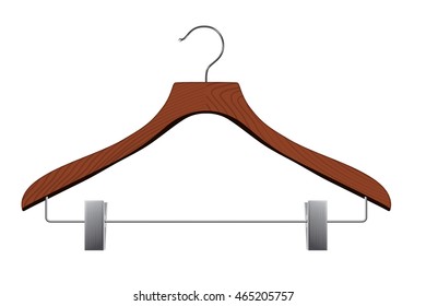 Isolated realistic vector hanger with clips.