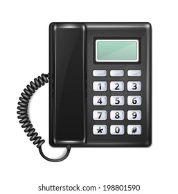 Isolated Realistic Vector Telephone Top View