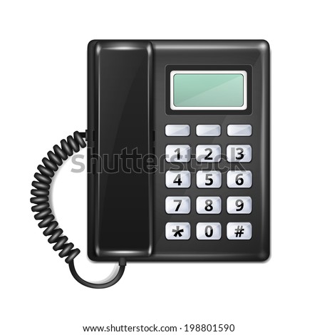 Isolated Realistic Vector Telephone Top View