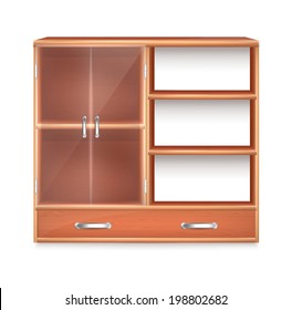 Isolated Realistic Vector Wall Cupboard