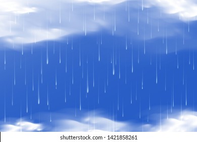 リアルな水滴と雲のベクターイラストエレメント 曇りと雨のあるモンスーンの背景 のベクター画像素材 ロイヤリティフリー Shutterstock