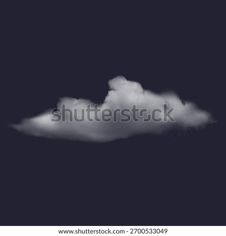 Isolated Realistic White Cloud on Dark Background
