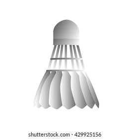 Isolated Realistic White Shuttlecock on white background. Sport vector illustration.