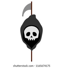 Isolated reaper icon with scythe. Vector illustration design