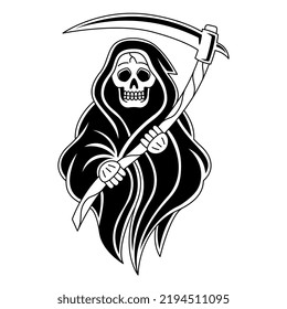 Isolated reaper tattoo Death Halloween season Vector