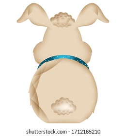 Isolated rear view of a bunny - Vector