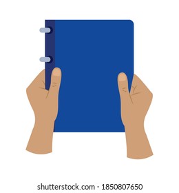 Recepción aislada de la actividad del portátil en casa con icono de manos- Vector
